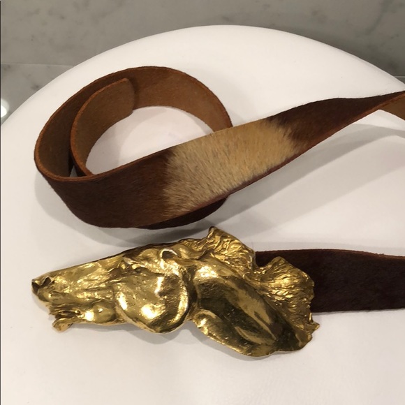 Christopher Ross Accessories - Christopher Ross Vintage 24k Wild Horse Head Belt